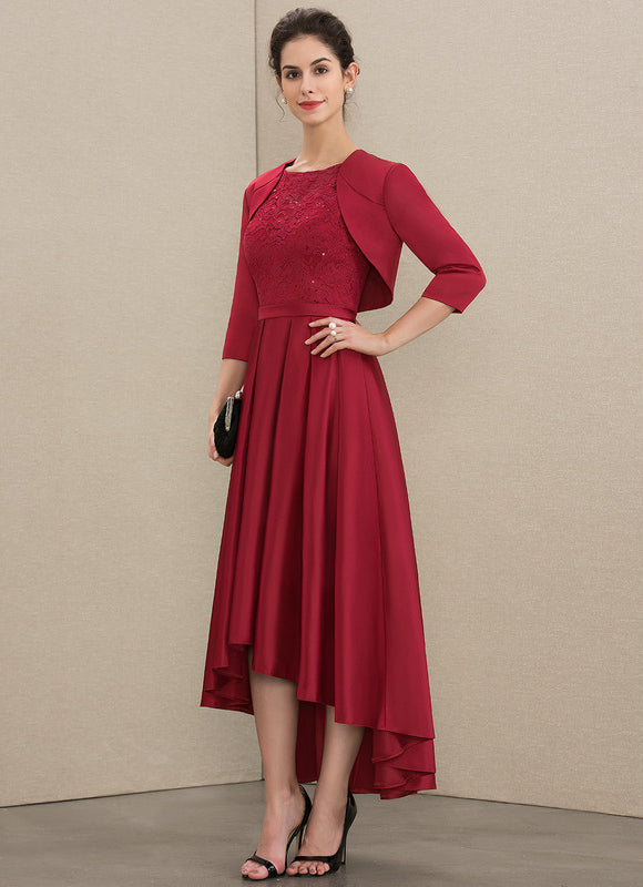 Robe Chic Rouge Élégance Asymétrique - gallery 5