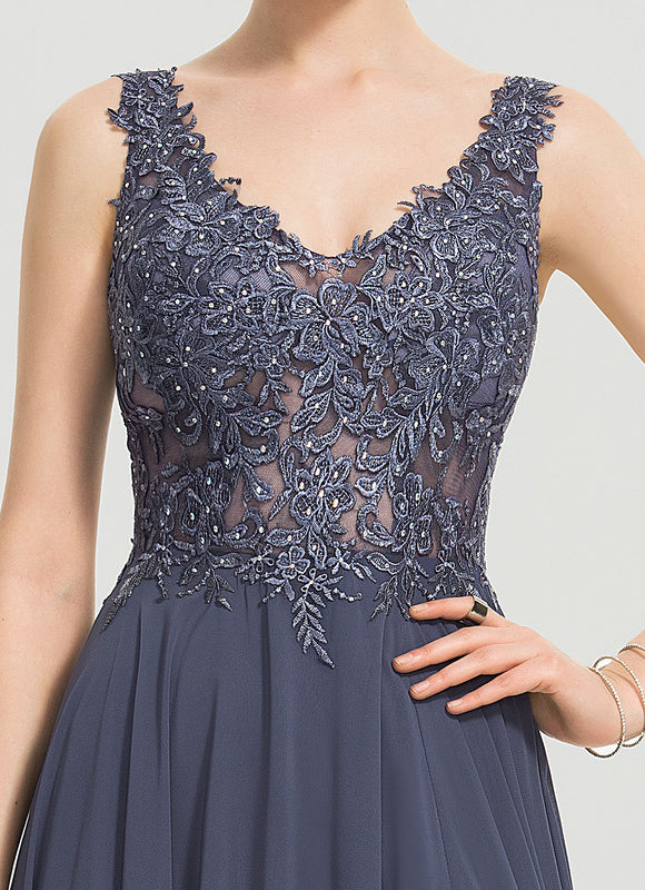 Robe Chic Longue Satinée Bleu - gallery 5