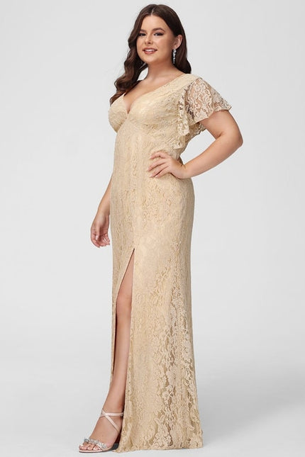 Robe Chic Longue Dentelle Lavande - gallery 8