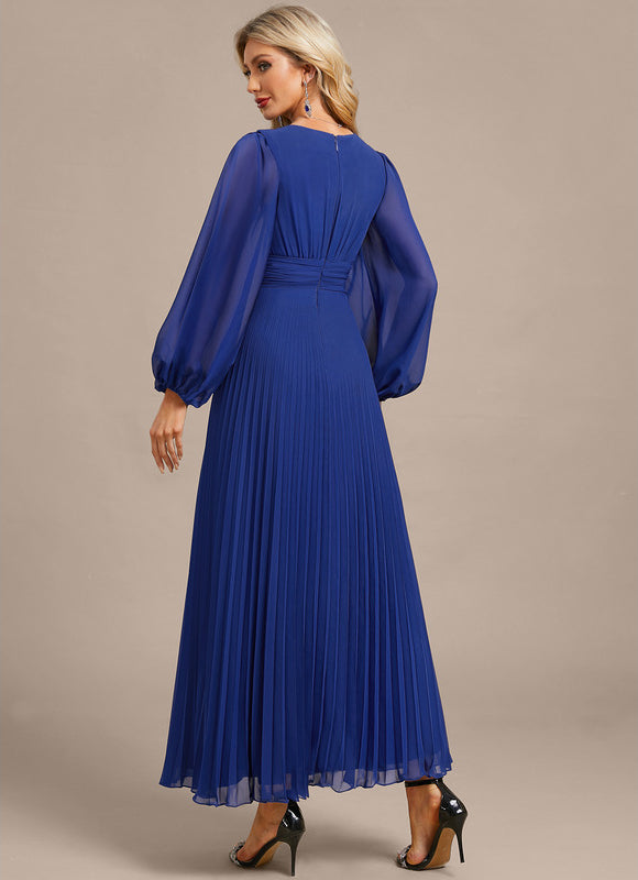 Robe Chic Plissée Bleu Royal - gallery 6