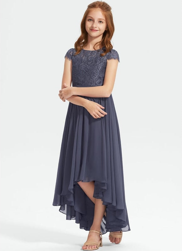 Robe Chic Junior Dentelle Asymétrique - gallery 4