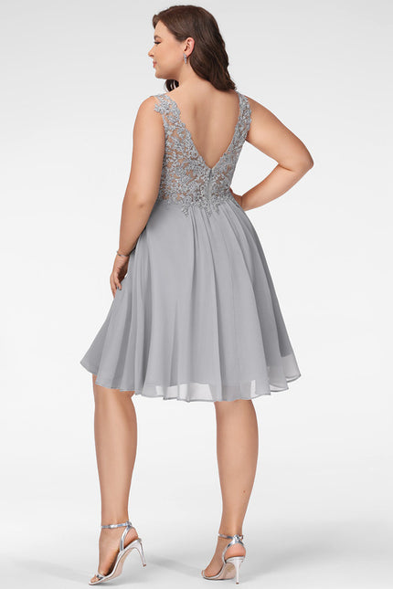 Robe Chic Gris Poudré Élégant - gallery 8