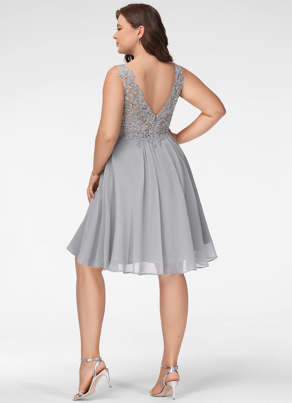 Robe Chic Gris Poudré Élégant - gallery 8