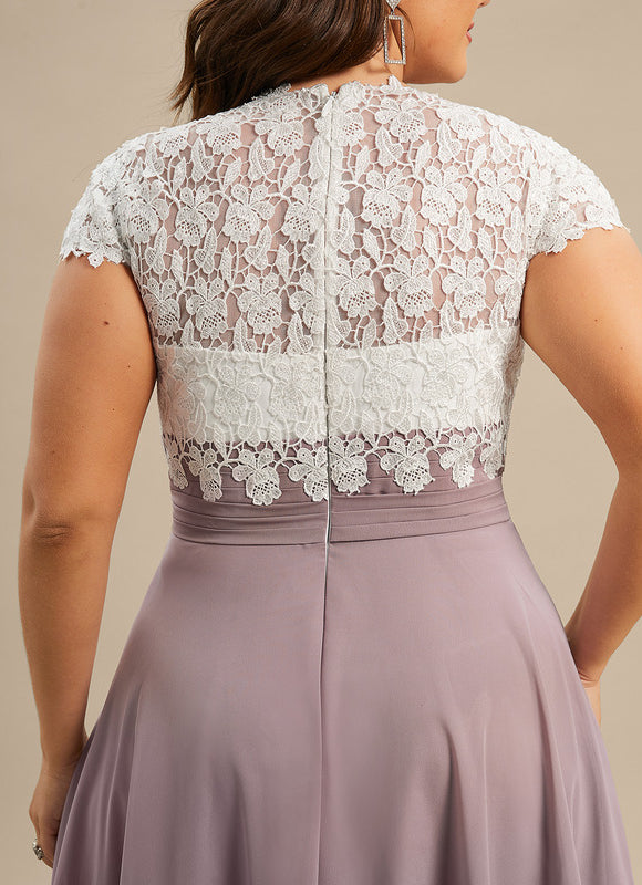 Robe Chic Violet Trapèze Dentelle Paillettes - gallery 9