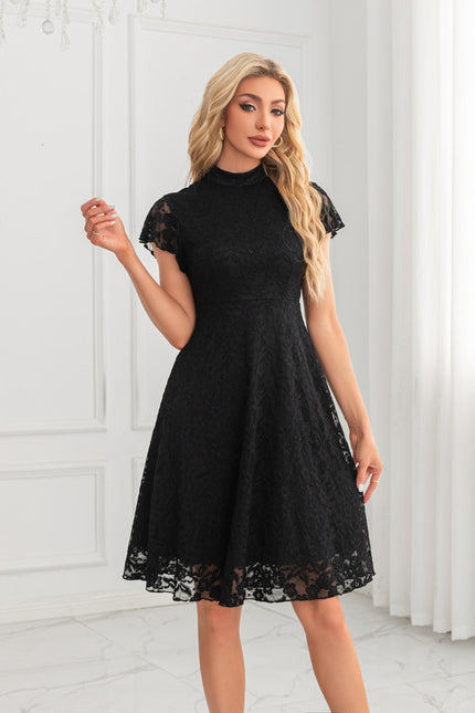 Robe Chic Dentelle Grise - gallery 6