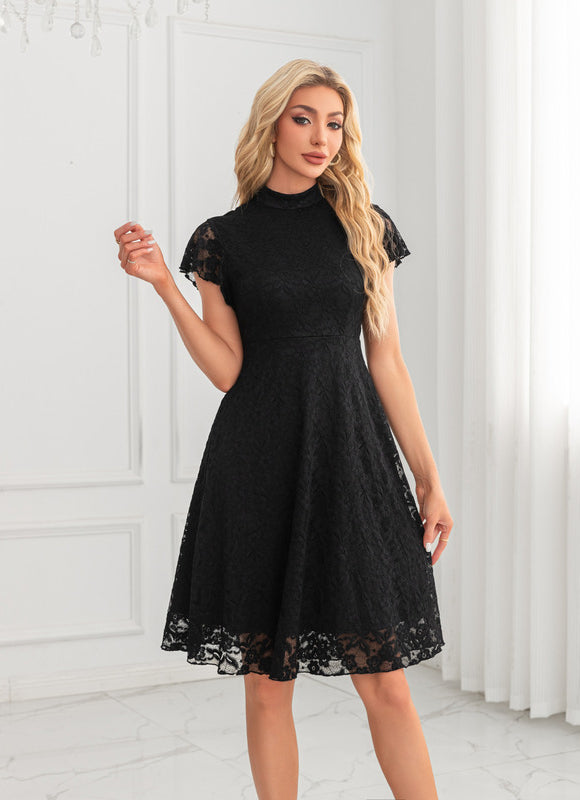 Robe Chic Dentelle Grise - gallery 6