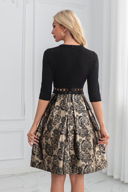 Robe Chic Trapèze Ornée - gallery 1