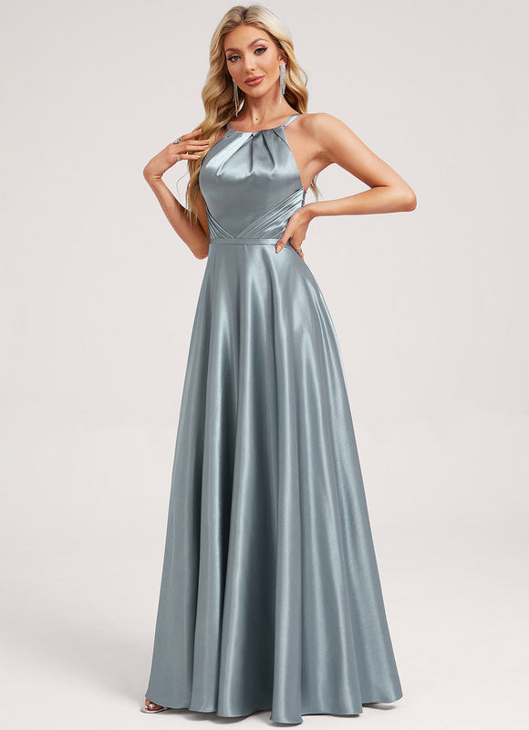 Robe Chic Satin Bleu