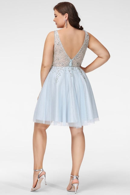 Robe De Soirée Chic Courte Avec Manche - gallery 6