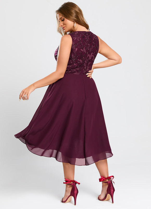 Robe Chic Rouge Velours - gallery 7