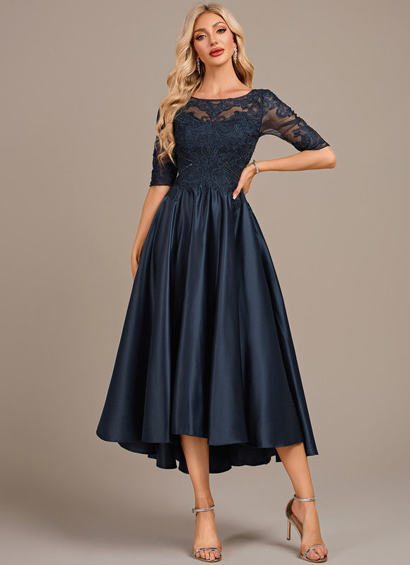 Robe Chic Asymétrique Satinée - gallery 2