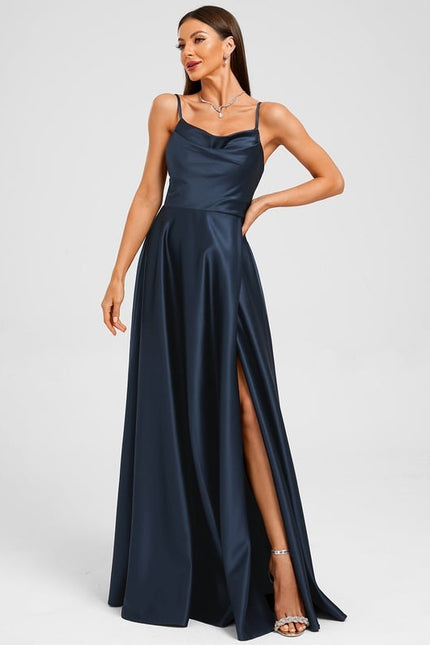 Robe Chic Satinée Marine