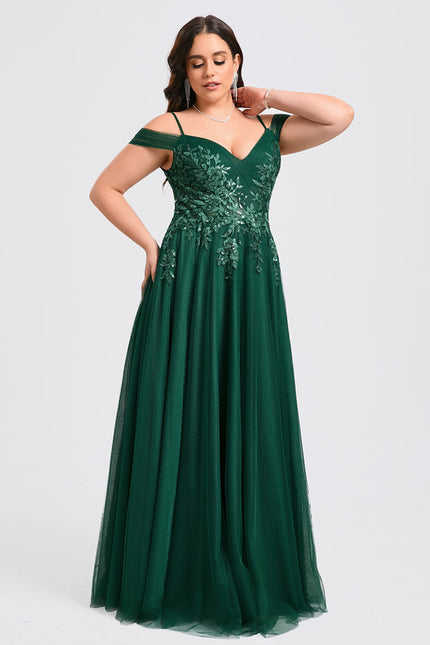 Robe Chic Vert Émeraude Tulle Paillettes - gallery 8