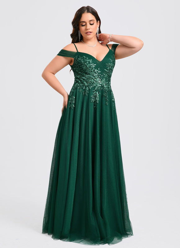 Robe Chic Vert Émeraude Tulle Paillettes - gallery 8