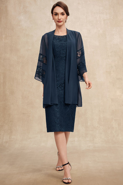 Robe Chic Bleu Nuit Dentelle Mariage