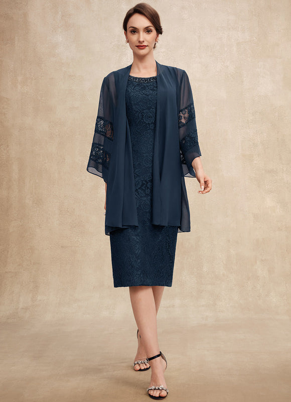 Robe Chic Bleu Nuit Dentelle Mariage