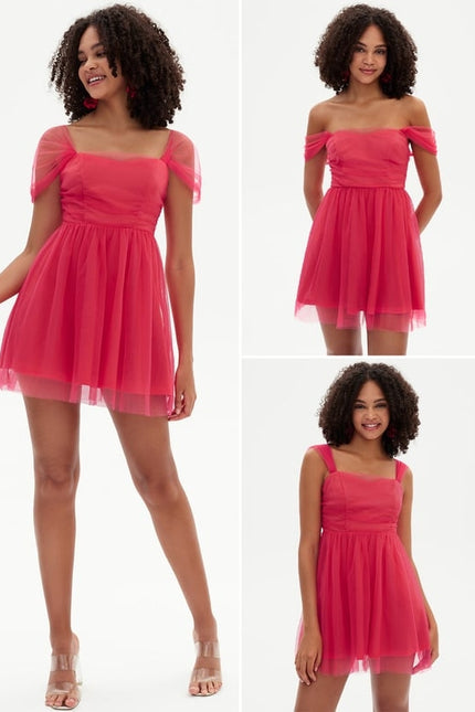 Robe Chic Tulle Fuchsia
