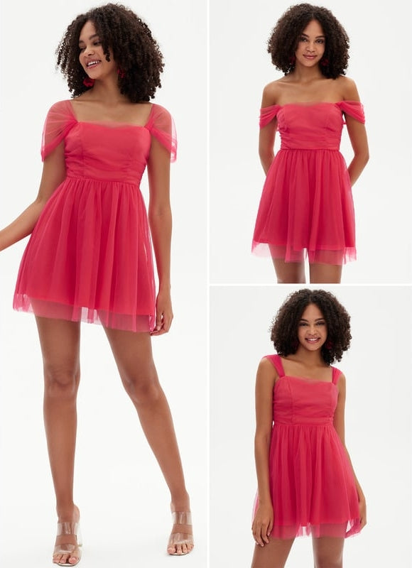 Robe Chic Tulle Fuchsia