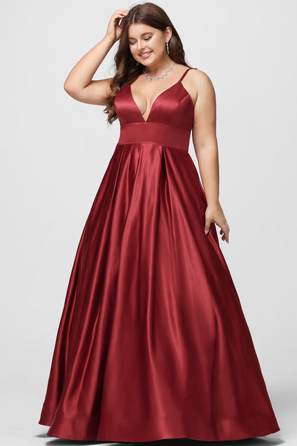 Robe Chic Bordeaux Satin Longue - gallery 7