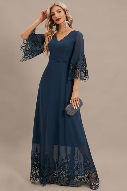 Robe Chic Bleu Nuit Élégante - gallery 3