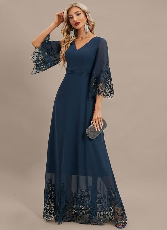 Robe Chic Bleu Nuit Élégante - gallery 3