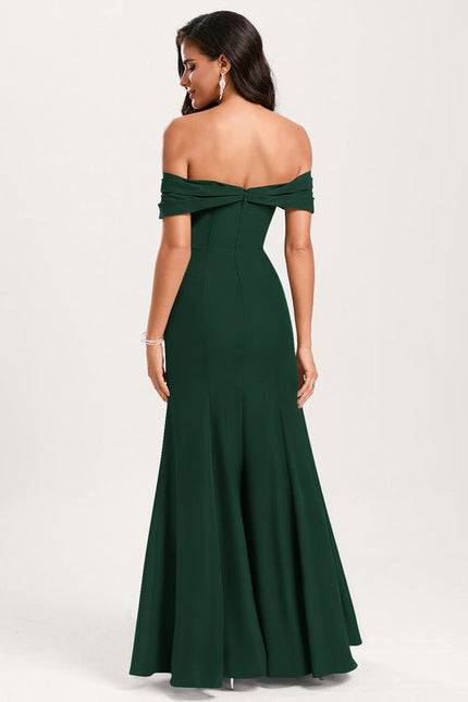 Robe Chic Verte Élégance Longue - gallery 5