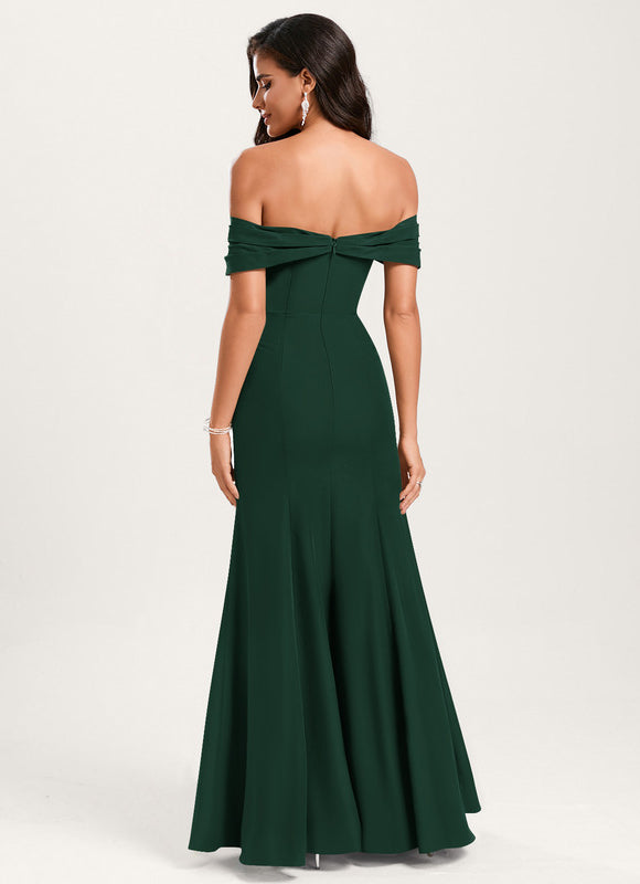 Robe Chic Verte Élégance Longue - gallery 5
