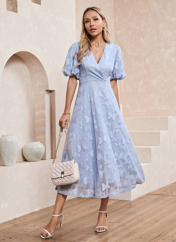 Robe Chic Mi-Longue Ajourée