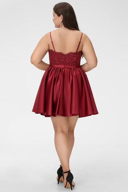 Robe De Soirée Courte Chic Rouge - gallery 8