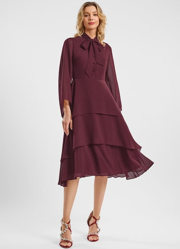 Robe Chic Cascade Bordeaux - gallery 1