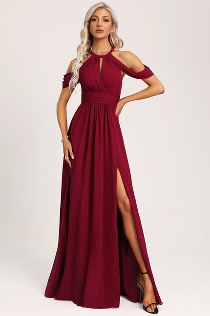 Robe Chic Bleu Drapé - gallery 4