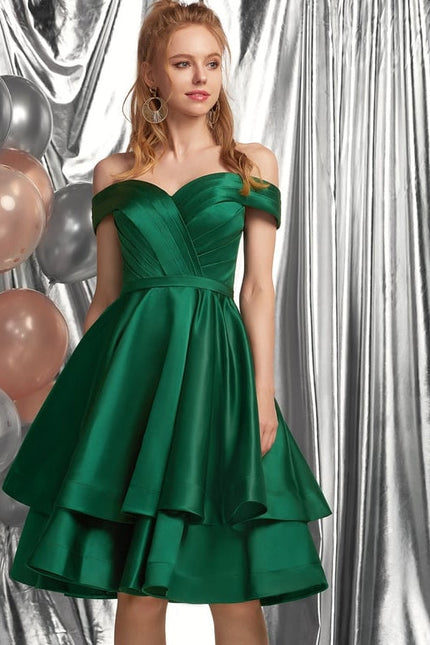 Robe Chic Satinée Trapèze - gallery 1