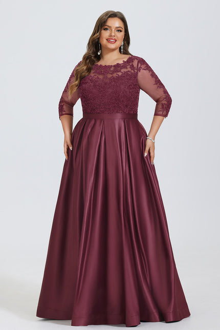 Robe Chic Satin Bordeaux Élégant - gallery 3