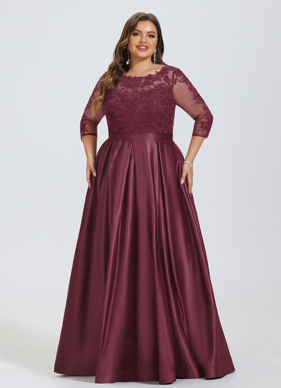 Robe Chic Satin Bordeaux Élégant - gallery 3