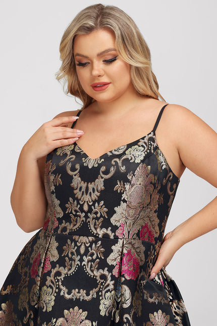 Robe Chic Éclat Floral Noir - gallery 7