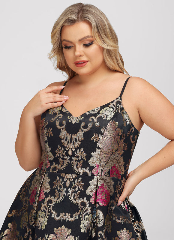 Robe Chic Éclat Floral Noir - gallery 7