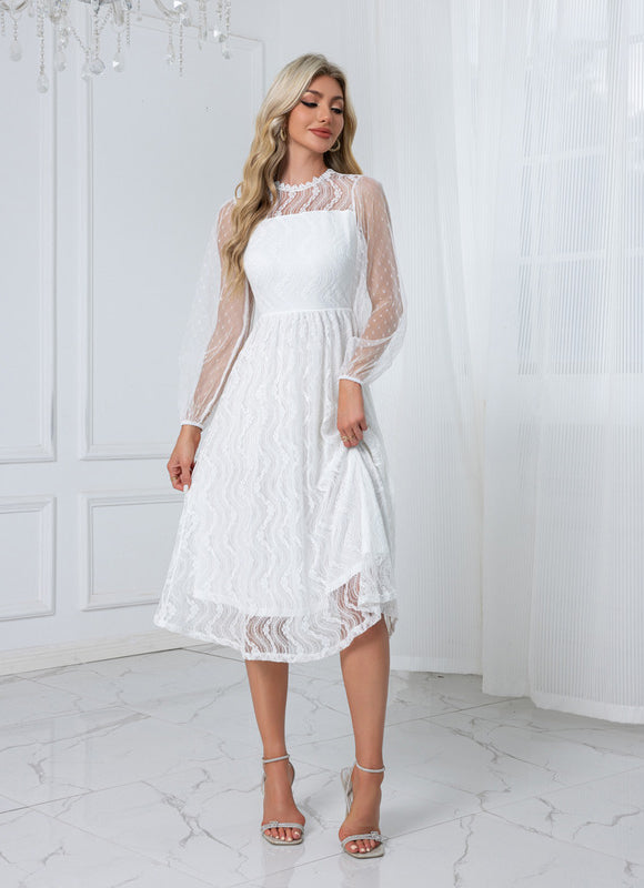 Robe Blanche Dentelle Chic - gallery 1