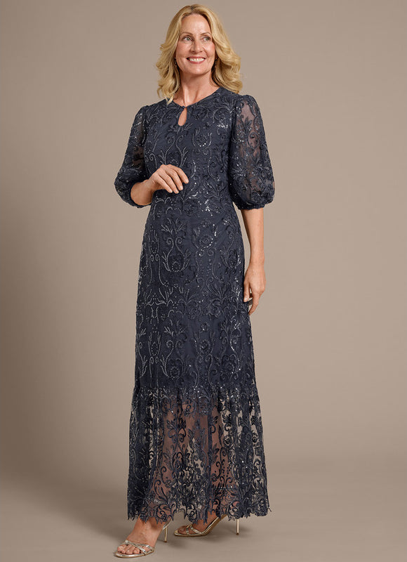 Robe Chic Dentelle Marine - gallery 5