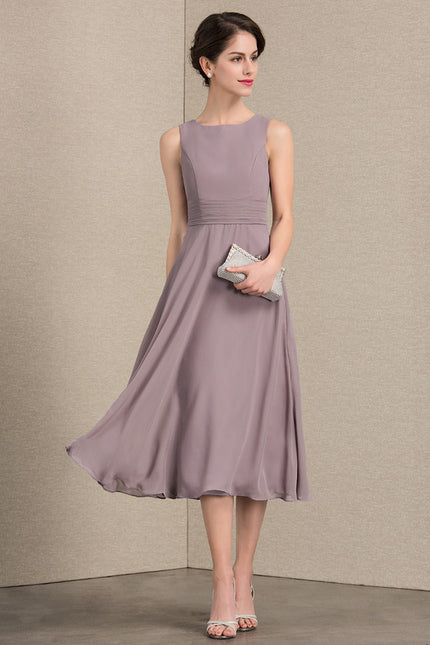 Robe Chic Mousseline Violet - gallery 5