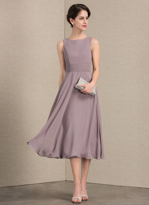 Robe Chic Mousseline Violet - gallery 5