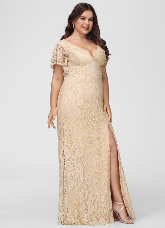 Robe Chic Longue Dentelle Lavande - gallery 9