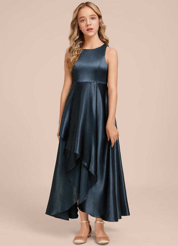 Robe Chic Satin Bleu Profond - gallery 3