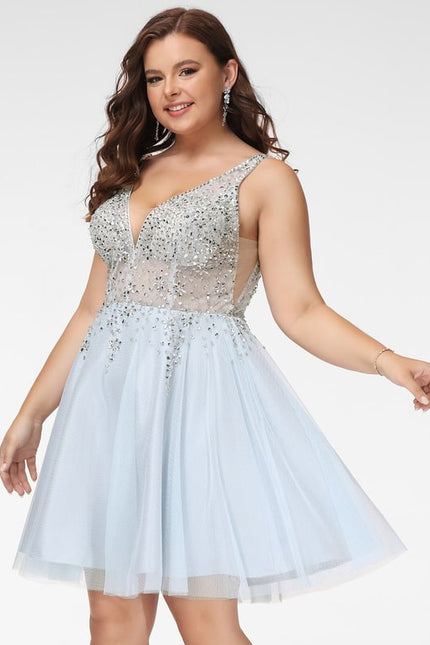 Robe De Soirée Chic Courte Avec Manche - gallery 5