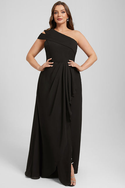 Robe Chic Noire Drapée - gallery 7