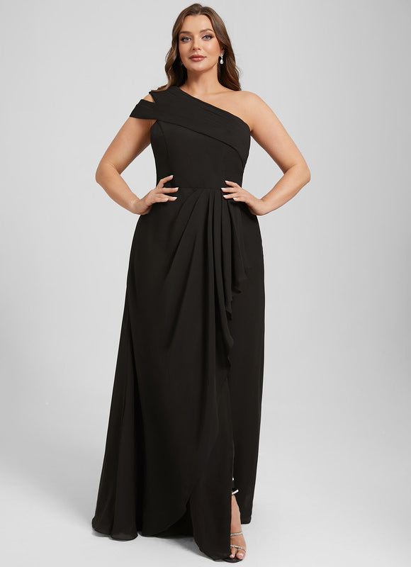 Robe Chic Noire Drapée - gallery 7