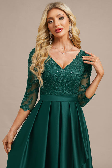 Robe Chic Satinée Asymétrique - gallery 1