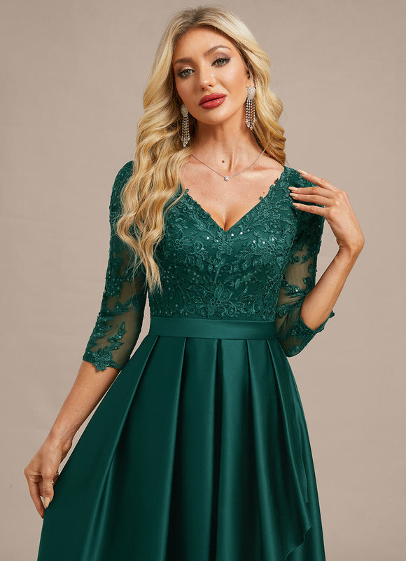 Robe Chic Satinée Asymétrique - gallery 1