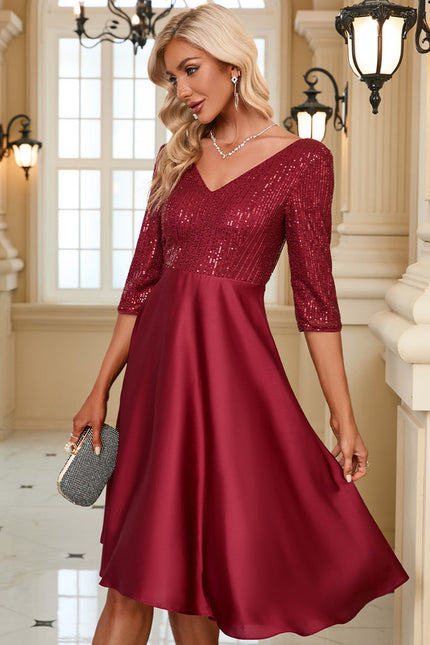 Robe Chic Éclat Rubis Satiné - gallery 1