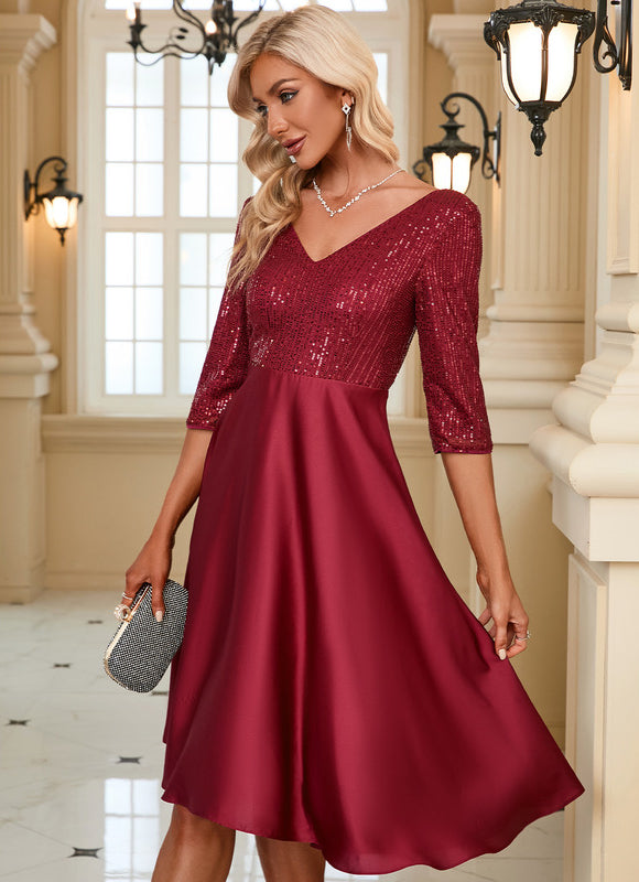 Robe Chic Éclat Rubis Satiné - gallery 1