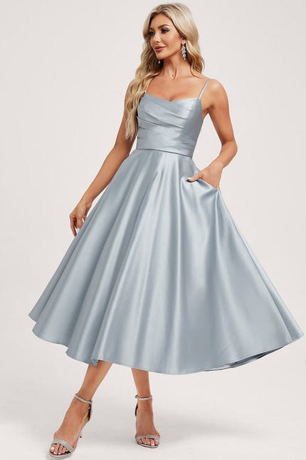 Robe Chic Satinée Aigue-Marine - gallery 2